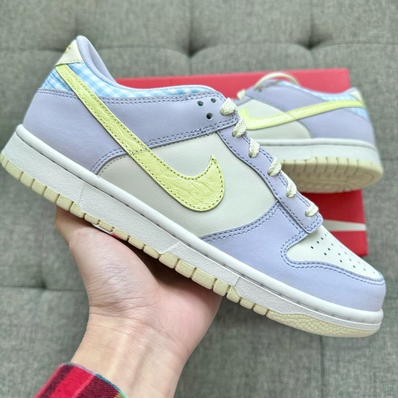 Nike Shoes - 🧺🐣 Nike dunk low pastel purple blue picnic plaid shoes